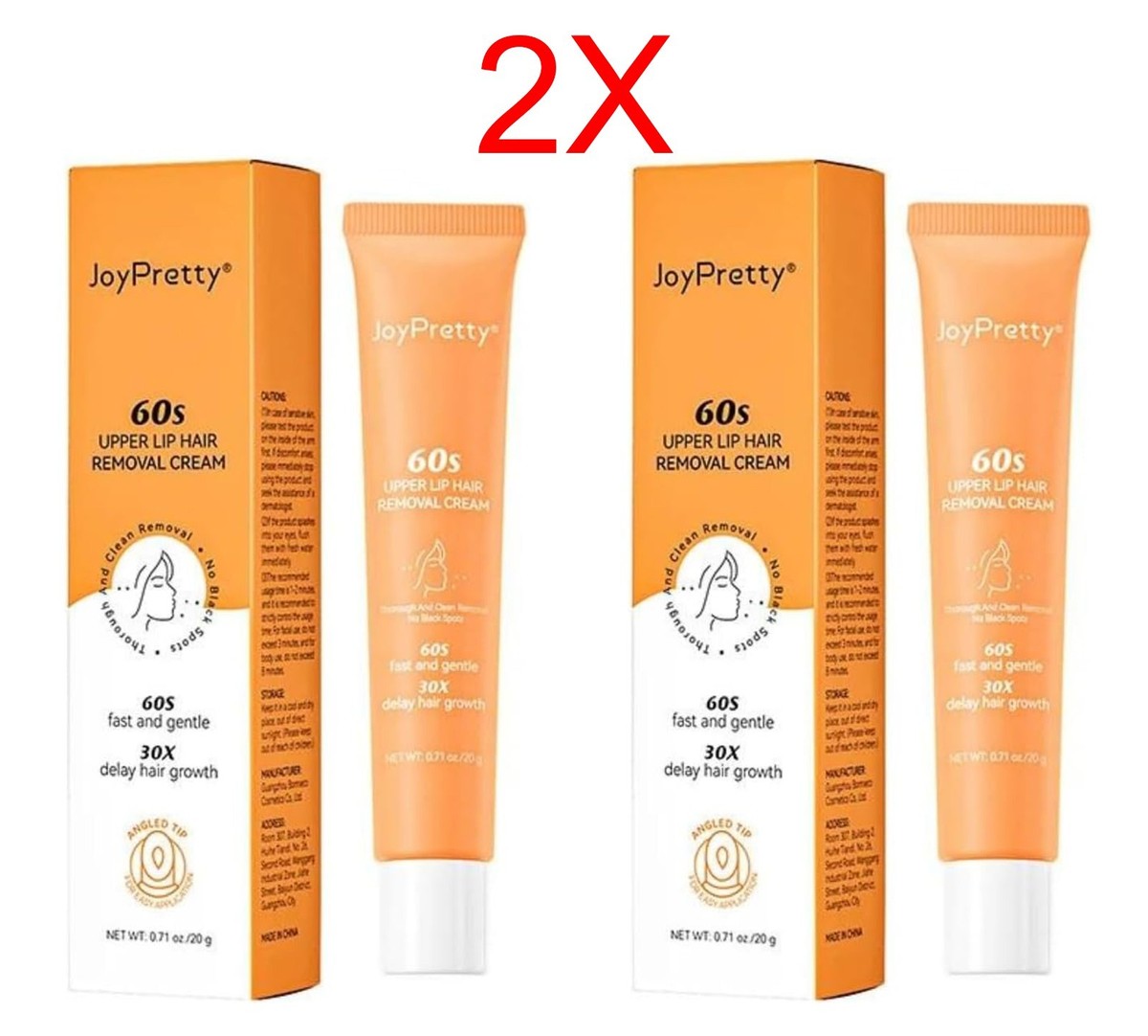 2x NIKITA.VIVI - 60s Upper Lip Hair Removal Cream | Face & Chin
