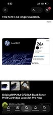 Original HP 26A CF226A Black Toner Print Cartridge LaserJet Pro New
