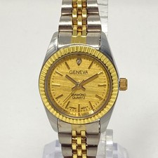 Geneva Diamond Womens Watch 26mm Silver Gold ...