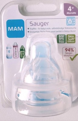 Mam Sauger BPA Free 3 Loch Tropffrei Silikon 4+ Monate 