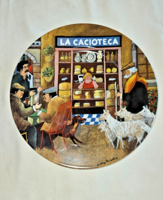 Guy Buffet Tuscan Storefronts ''LA CACIOTE'' Porcelain 10 7/8'' Dinner Plate