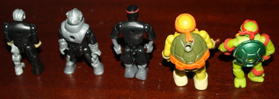 Lot 5 MegaBloks TMNT Michelangelo Raphael Kraang Droid Shadow Foot Soldier Robot - Image 2 of 2