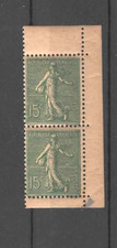 timbre France neuf 1903 -N° Y&T 130e " Semeuse Paire verticale issue de carnet"