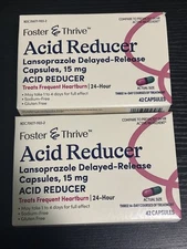 Foster and Thrive Acid Reducer Lansoprazole 15mg 42 Capsules (2 Packs)