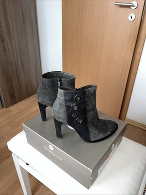 Schicke Stiefelette in Grau von Peter Kaiser,Gr.5,modische Details,9 Cm Absatz