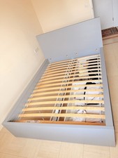Double Wooden bed Frame with drawers