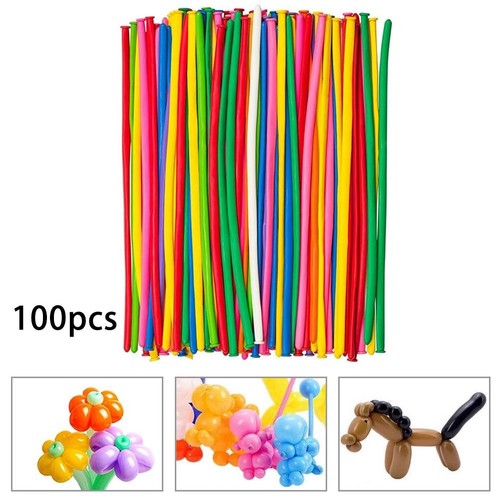 26cm Birthday Long Balloon 100pcs Unblown Length 26cm Emulsion Mixed Colors - Picture 2 of 7