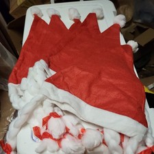 6 pcs Santa Hat Xmas Hat Father Christmas Hat Adults Deluxe Plush New Year