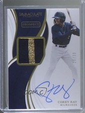 2019 Panini Immaculate Prospect Patch 26/30 Corey Ray #PPA-CR Patch Auto 15fy
