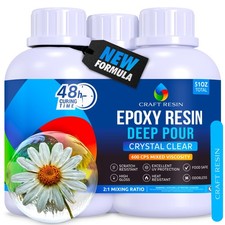 51 Oz Crystal Clear Deep Pour Epoxy Resin Kit - Food Safe  UV Resistant Best...