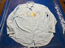 Vtg. The Disney Store Disney Winnie The Pooh Denim Button Down Shirt - L/XL