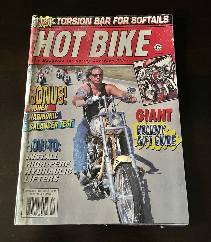 1993 Hot Bike December Magazine Collectible Harley Davidson