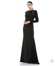 $498 MSRP Mac Duggal Ieena 26612 Raglan Long Sleeve High Neck Gown 14 NEW W/ Tag
