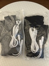 USB Heated Fingerless Gloves for Men and Women Black And Gray Pairs Rechargeable