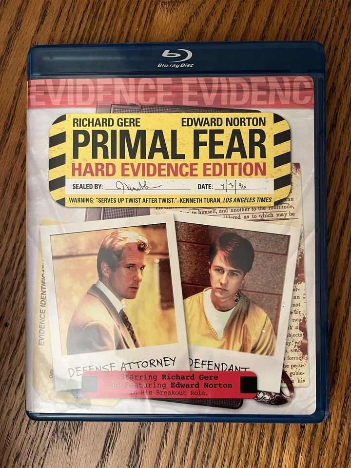 Primal Fear [Hard Evidence Edition] (Blu-ray, 1996) Region Free Gere Norton US v - Image 3 of 4