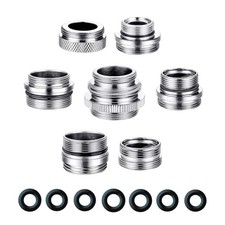 7 Piece Faucet Adapter Kits, Kitchen Brass Male Female Aerator Adapters for