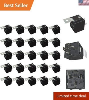 High Load 40/30A 12V Relay Kit - Durable 5-Pin SPDT Automotive Relays (25 Units)