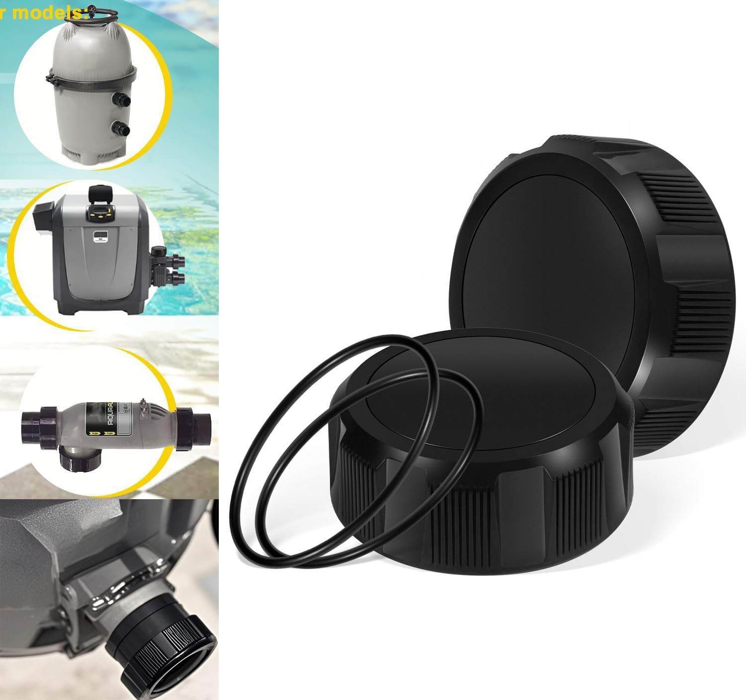 R0523000 Salt Cell Cleaning Cap & Drain Cap Assembly For Jandy CV, CL, CS Filter