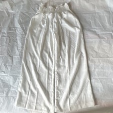 White Women's Half Slip Skirt Petticoat Smocked Waist Medium Size M Regular