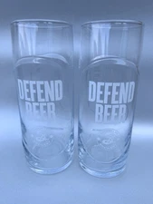 Brooklyn Brewery Defender Pint Glass x2