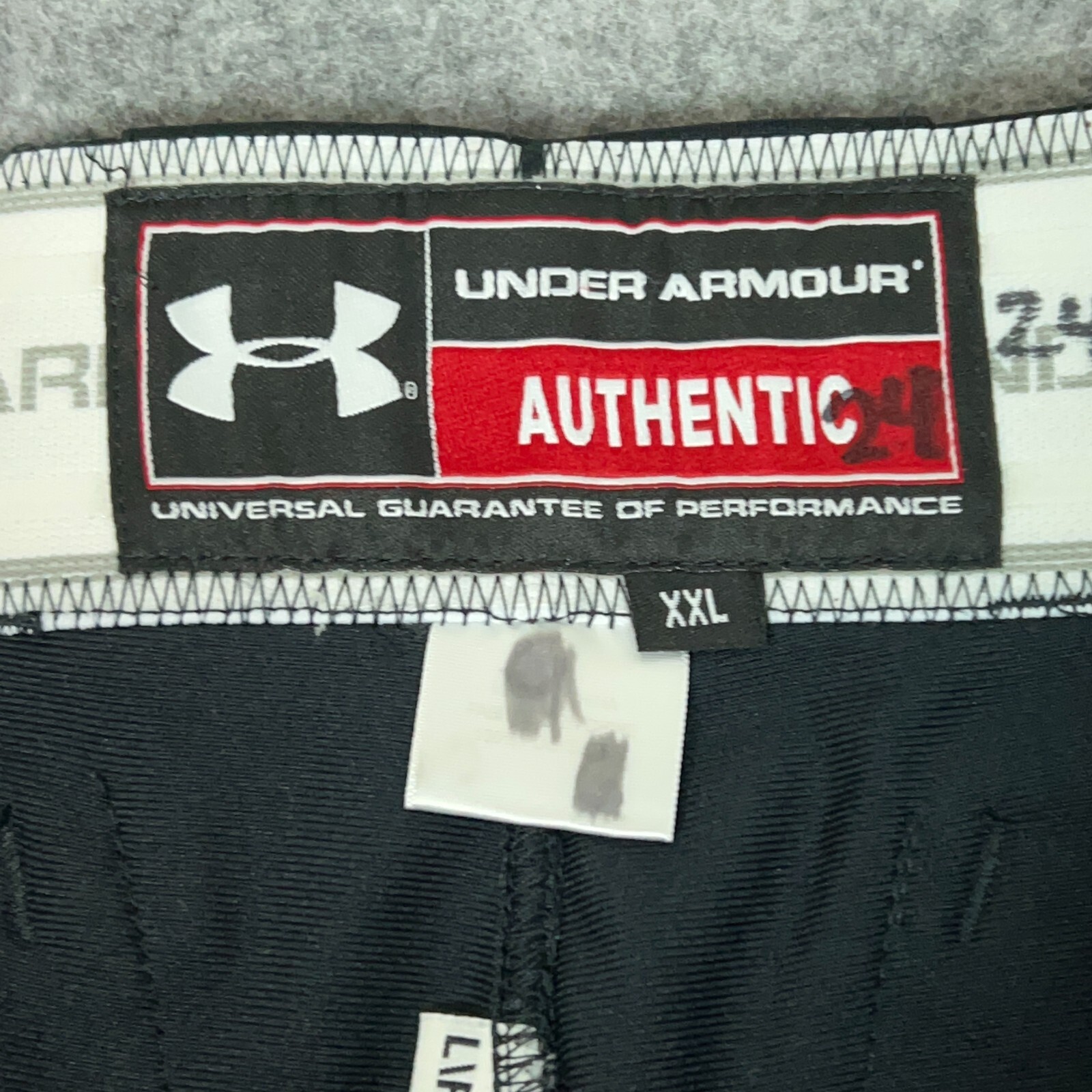 Under Armour Mens Football Pants 2XL XXL Black White Snap Button 3/4