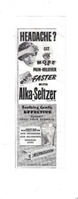 Alka Seltzer Print Ad Vintage Advertisement Household Health Advertising 1953