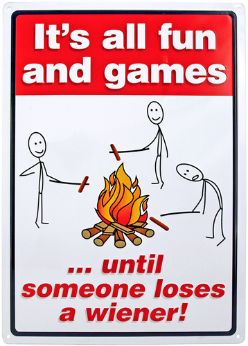 Metal-sign 12" X 17" It's All Fun and Games Until Someone Loses A Wiener" - 第 1/1 張圖片