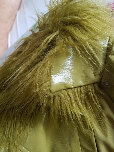 H&M Green Faux Fur Short Jacket Size Xs - Picture 9 of 9