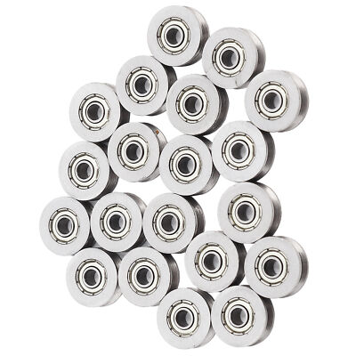 Produktbild von 20x V-Nutenlager V623ZZ – 3x12x4mm, Kohlenstoffstahl, 90° V-Nut, 1,4mm Tief, Für Schienenführungen & Linearführungen