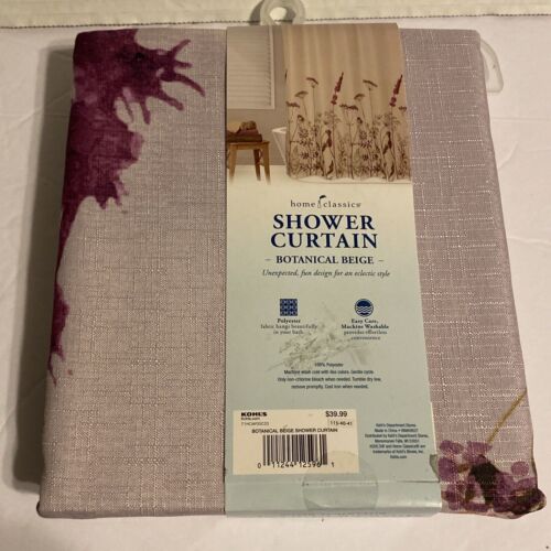 New Home Classics Botanical Beige Duschvorhang 70 x 72 Stoff Kohls Polyester - Bild 10 von 14