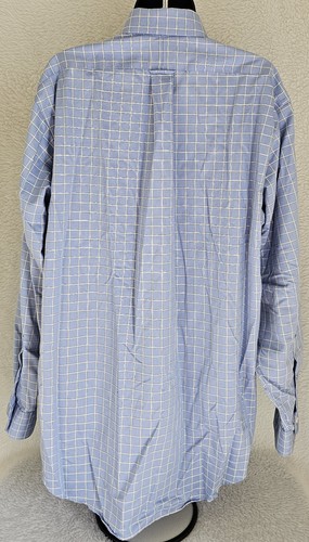 Eagle Mens Shirt Size 16.5 34/35 Blue White Yellow Striped - Picture 24 of 24