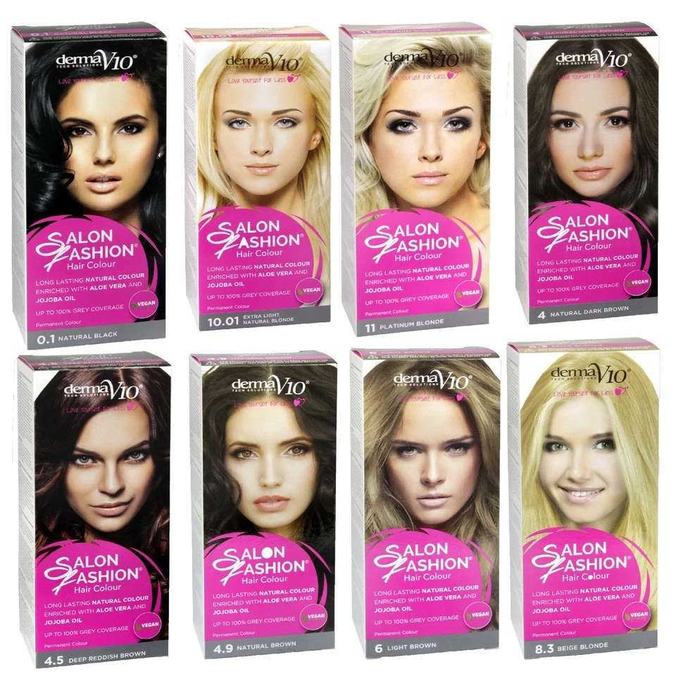 Derma V10 Salon Fashion Hair Colour Case of 6 - 8 Different Colours / Shades