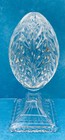 Vintage Polished Clear Cut Crystal Glass Egg Paperweight Glass Pedestal Heavy — photo 2