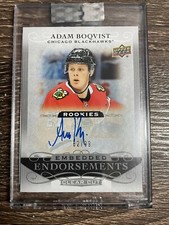 ADAM BOQVIST 2019-20 Clear Cut Rookies Embedded Endorsements Auto #82/99