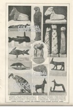 Animal worship ancient Egyptian tombs mummy's figures c 1920 ILLUSTRATION PRINT 