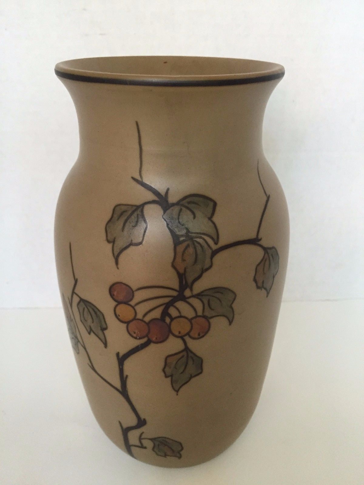 L. HJORTH BORNHOLM DENMARK POTTERY TALL VASE MARKED eBay