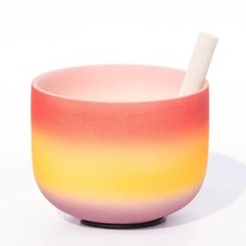 8 inch Red Rainbow C Tone Root Chakra Quartz Crystal Singing Bowl Sound Healing
