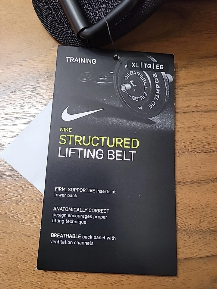 Cinturón de entrenamiento de levantamiento de pesas estructurado Nike talla X-LARGE. NUEVO Foto 2 de 2