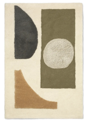 #ad Rectangles wool rug Ferm Living Bloco tufted rug Green off white 120x180 cm $226.19