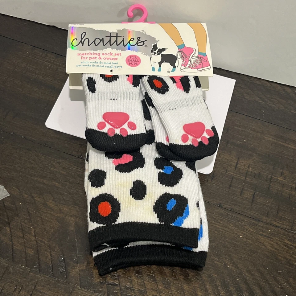 Juego de calcetines Chatties a juego azul negro rosa para mascota y dueño - para mascotas pequeñas Foto 3 de 4