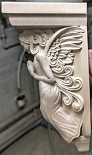 10" Angel Corbel, Wooden Corbel, Rustic Corbel, Fireplace Surround, Angel art