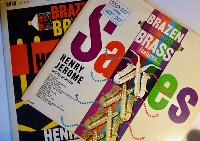 2 x Henry Jerome Brazen Brass - Hollywood / Saxes 12'' vinyl records lot