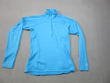 Eddie Bauer First Ascent Top Womens Small Blue Polartec Power 1/4 Zip Outdoor 