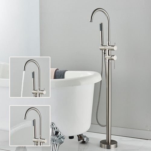 Freestanding Bath Taps Floor Mounted Bathtub tap Bathroom Mixer Shower Tap - Picture 56 of 64