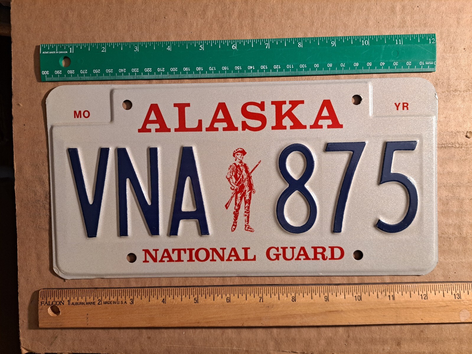License Plate, Alaska, National Guard, Passenger, VNA guardsman 875