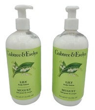 Crabtree Evelyn Scented Body Lotion LILY 16.9 oz with Pump Lot of 2