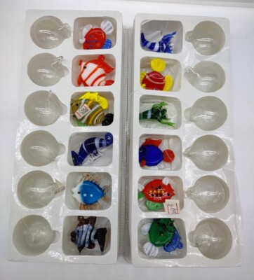 12 Blown ART Glass Floating Bubble FISH & Sea Creatures Tank Aquarium *READ*