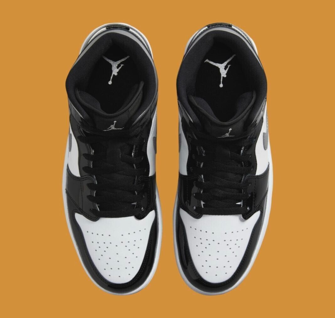Nike Air Jordan 1 Mid SE Shoes Black Metallic Silver White Nike Air Jordan 1 Mid SE Shoes Black Metallic Silver White