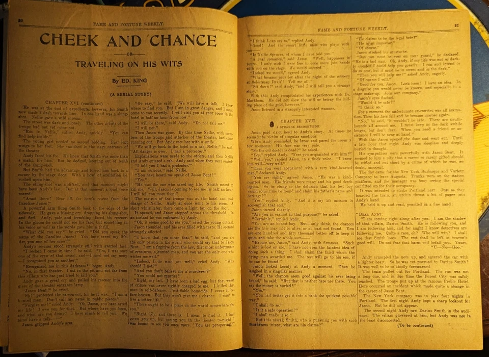 Scarce Fame and Fortune Weekly (April 1914) #444 VG- 3.5 - Image 4 of 4