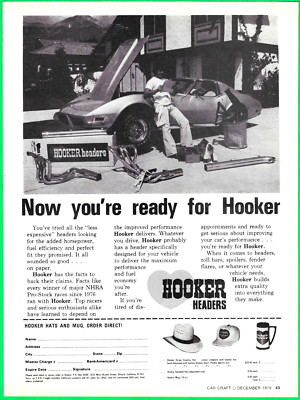 1979 HOOKER HEADERS AD ~ Working on his Corvette